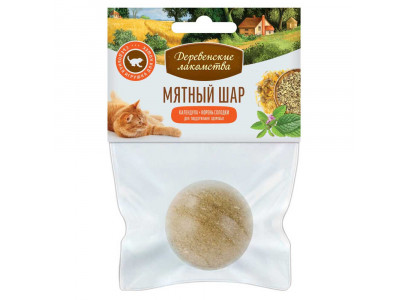 Игрушка Деревенские Лакомства Для Кошек Мятный Шар Календула+Корень Солодки 22г 72201150
