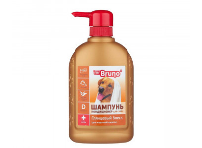Шампунь Для Собак с Короткой Шерстью Mr.Bruno (Мр.Бруно) Глянцевый Блеск 350мл 
