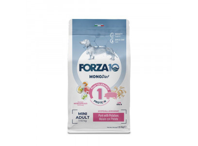 Сухой Корм Forza (Форза) 10 Dog Mini Monodiet Low Grain Для Собак Мелких Пород При Аллергии Свинина и Картофель 1,5кг 13215