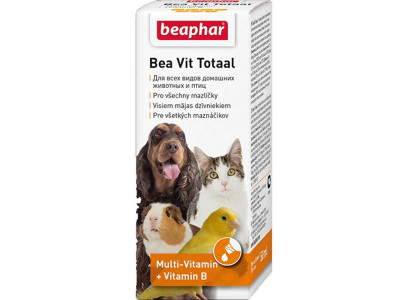 Витамины Beaphar (Беафар) Bea Vit Total Для Кошек, Собак, Грызунов и Птиц При Линьке 50мл 12620 