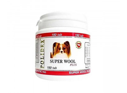 Витамины Для Собак Polidex (Полидэкс) Super Wool Plus Супер Вул 150шт 