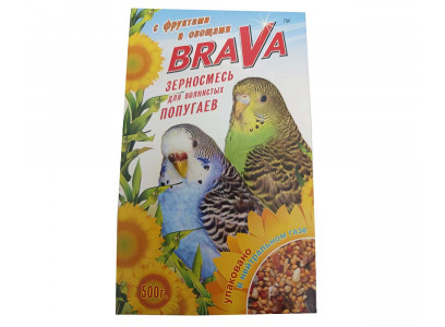 Корм Brava (Брава) Для Волнистых Попугаев Фрукты и Овощи 500г (1*14)  