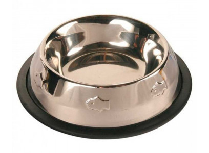 Миска Для Кошек Trixie (Трикси) Металлическая с Резинкой с Чеканкой 250мл 24870  