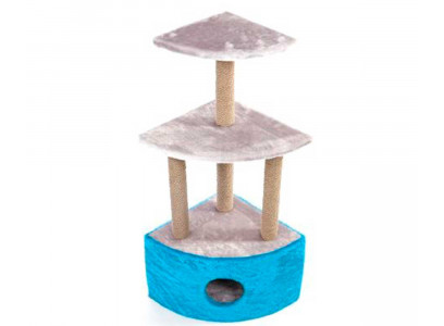 Домик Когтеточка Для Кошек Угловой 4 Уровня с Гамаком 36*49*170см Дарелэнд Rp8204 