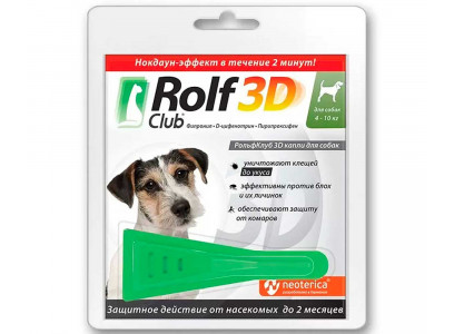 Rolf Club 3D Капли От Блох и Клещей Для Собак 4-10кг R403 