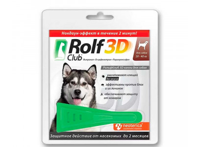 Rolf Club 3D Капли От Блох и Клещей Для Собак 20-40кг R405 
