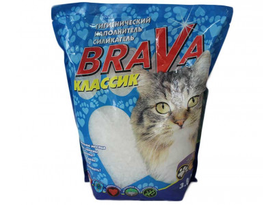 Наполнитель Для Кошачьего Туалета BRAVA (Брава) Классик Силикагель 3,8л (1*8)  