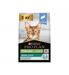 Сухой Корм Pro Plan (ПроПлан) Для Кастрированных Котов и Стерилизованных Кошек Кролик Optirenal Sterilised Rabbit 3кг