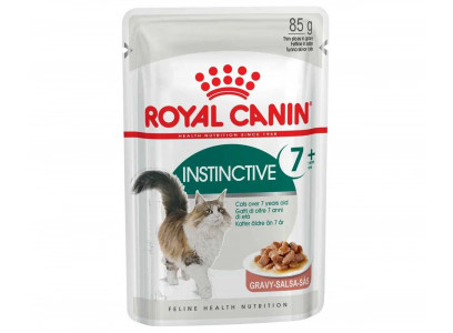 Влажный Корм Royal Canin (Роял Канин) Для Пожилых Кошек Старше 7 Лет Мясные Кусочки в Соусе Feline Health Nutrition Instinctive 7+ Gravy 85г 