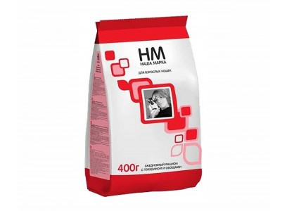 Сухой Корм Наша Марка (НМ) Для Кошек Говядина с Овощами 400г 