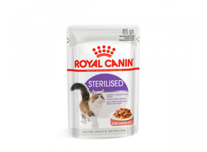 Влажный Корм Royal Canin (Роял Канин) Для Кастрированных Котов и Стерилизованных Кошек Аппетитные Кусочки в Соусе Feline Health Nutrition Sterilised Gravy 85г (1*12)  