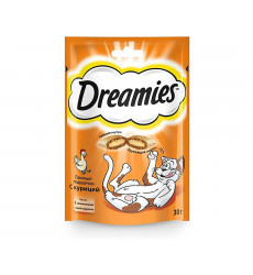 Лакомство Подушечки Dreamies (Дримс) Для Кошек Курица Cat Treats With Tasty Chicken 30г (1*19)