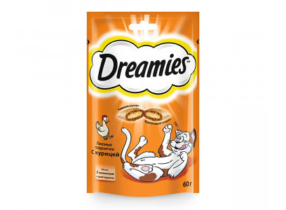 Лакомство Подушечки Dreamies (Дримс) Для Кошек Курица Cat Treats With Tasty Chicken 60г (1*6) 