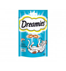 Лакомство Подушечки Dreamies (Дримс) Для Кошек Лосось Cat Treats With Scrumptious Salmon 60г (1*6)