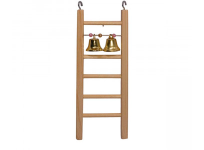 Игрушка Для Птиц Лесенка Деревянная Большая с Бусами и Колокольчиком 7,1*2*9,5 Rp8577 