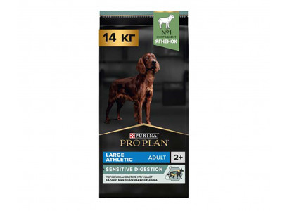 Сухой Корм Pro Plan (Проплан) Для Собак Крупных Пород с Атлетическим Телосложением с Чувствительным Пищеварением Ягненок и Рис Adult Dog Optidigest Large Athletic Sensitive Digestion 14кг (1*1)  