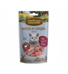 Лакомства Для Кошек Деревенские Лакомства  Нарезка Говядины 45г 79711359
