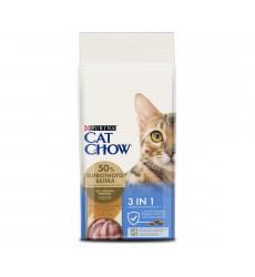 Сухой Корм Cat Chow (Кэт Чау) Для Кошек Вывод Шерсти Здоровья Мочевыводящих Путей и Здоровья Зубов Птица и Индейка Special Care Feline 3 In 1 Turkey 15кг  
