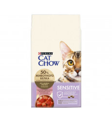 Сухой Корм Cat Chow (Кэт Чау) Для Кошек с Чувствительным Пищеварением Птица и Лосось Special Care Sensitive 15кг 