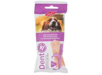 Лакомство Для Собак Средних Пород Biff (Бифф) Снек для Чистки Зубов Dent Ягненок 2шт 
