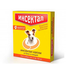 Инсектал Капли От Блох и Клещей Для Собак 4-10кг N102