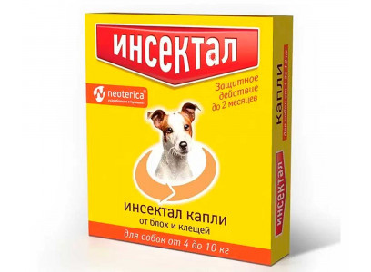 Инсектал Капли От Блох и Клещей Для Собак 4-10кг N102 