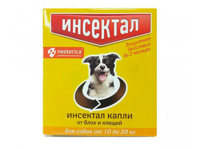 Инсектал Капли От Блох и Клещей Для Собак 10-20кг N103 