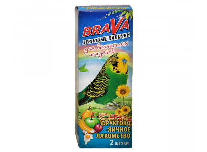 Лакомство Для Попугаев Brava (Брава) Палочки Фруктово-Яичные 2шт (1*18) 