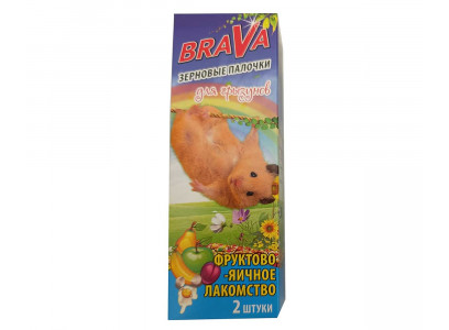 Лакомство Для Грызунов Brava (Брава) Палочки Фруктово-Яичные 2шт (1*18) 